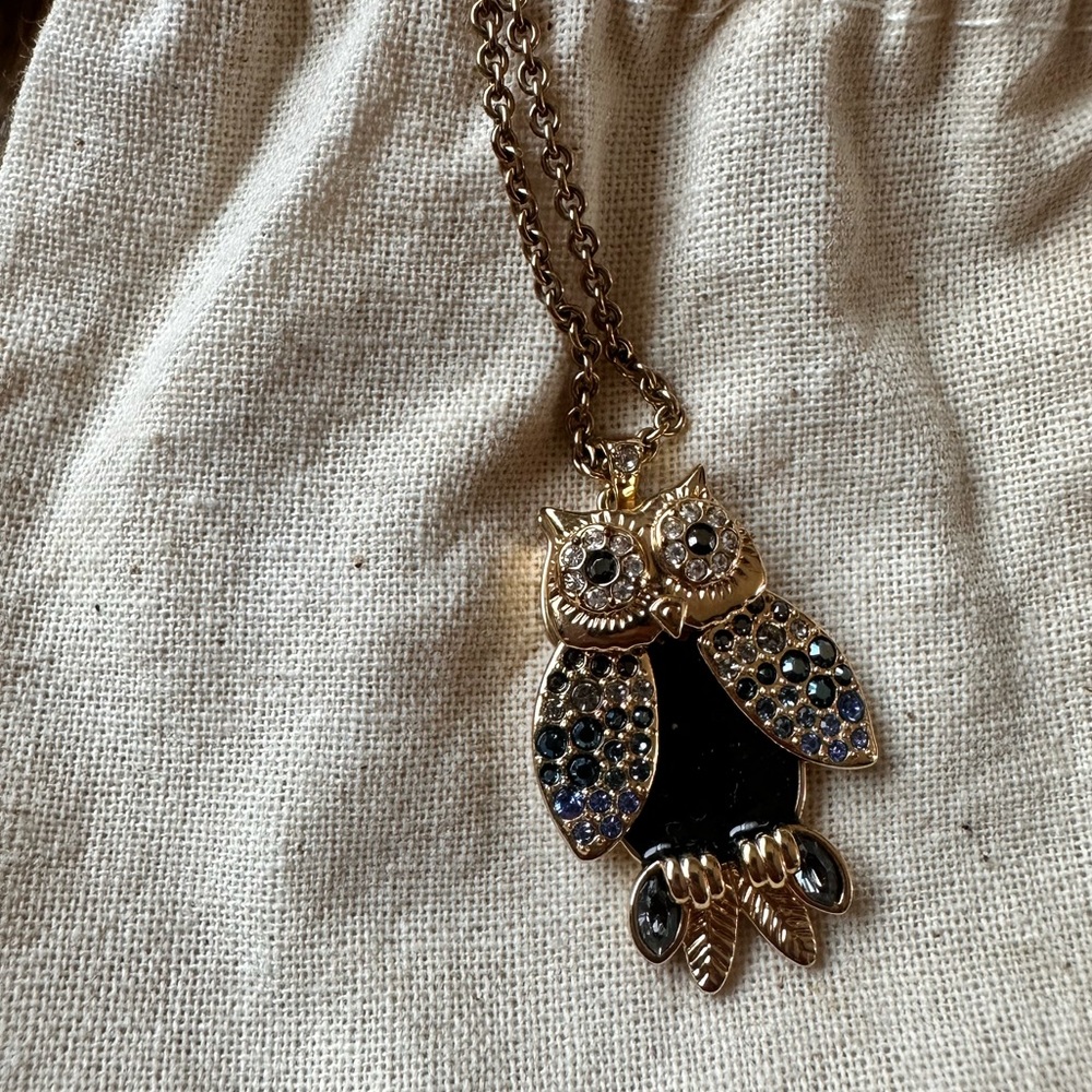 Swarovski crystal owl pendant